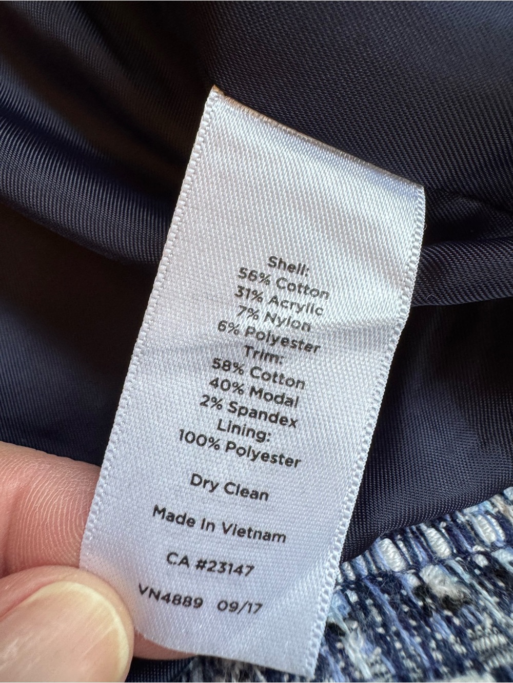 Talbots Chambray Trim Tweed Jacket Size 14 - Picture 13 of 15